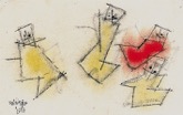 21. Aquarell und Tuschfeder, signiert, datiert, 100 x 155 mm, 1953