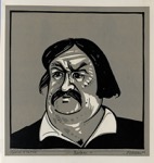 34. Farblinolschnitt, signiert, datiert, bezeichnet „Balzac“ und „épreuve d’artist“, 310 x 305 mm, 1970<br><br><center><b><a href="https://www.nierendorf.com/deutsch/kontakt.htm" target="_blank">Kontaktformular</a></b></center>
