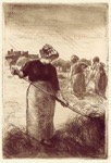 82. 82 Camille Pissarro Die Heuwenderinnen (Les Faneuses) 
Original-Radierung, Delteil 94, 195 x 135 mm, 1890<br><br><center><b><a href="https://www.nierendorf.com/deutsch/kontakt.htm" target="_blank">Kontaktformular</a></b></center>