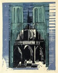 31 Notre Dame (Die Kathedrale) <br> Farbholzschnitt, Handdruck, signiert, datiert,
numeriert, Roters H 47/II, 500 x 395 mm  1950