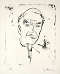 77 Porträt Will Grohmann <br> Lithographie, signiert, numeriert, bezeichnet, Roters L 8, 530 x 430 mm  1963