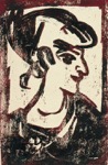 23. Holzschnitt, Handdruck des Künstlers in Rot, anschließend mit demselben Stock schwarz
überdruckt, signiert, Vogt 73, 408 x 270 mm um 1913