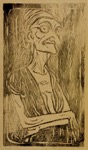 26. Original-Holzschnitt, Handdruck auf braunem Papier, im Stock monogrammiert, 
verso: Nachlassbestätigung (signiert: Vogt), Vogt 24, 250 x 144 mm um 1910