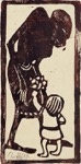 30. Linolschnitt, Handdruck des Künstlers in Rot, dann mit demselben 
Stock braun überdruckt, signiert, rückseitig bezeichnet, Vogt 63, 
367 x 180 mm (statt 365 x 176) um 1912/1913