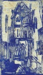 34. Holzschnitt auf Japan, Doppelhanddruck in Blau,
monogrammiert, Vogt 161, 215 x 124 mm 1924