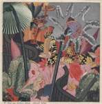 34  HANNAH HCH - Garten mit Schmetterlingen <br> Collage, signiert, datiert, bezeichnet, gewidmet, 230 x 225 mm, 1948
