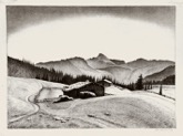 38  ALEXANDER KANOLDT - Alm <br> Lithographie auf Japan, Vorzugsdruck, signiert, datiert, numeriert 19/20, Ammann 46/II, 360 x 485 mm, 1937 