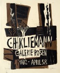 115 Ausstellungsplakat Galerie Rosen Berlin <br> Farbholzschnitt, Handdruck, signiert, datiert, numeriert, Roters Va 6, 550 x 440 mm  1958
