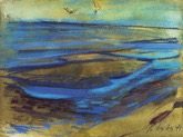 32. Aquarell und Aquarellstift, signiert, auf dem Passepartout datiert,
bezeichnet, 180 x 240 mm, 1994