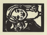 53. Original-Holzschnitt, Schiefler/Mosel H 188/III, 176 x 128 mm 1925