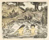 41. Lithographie, aquarelliert, signiert (2-fach), numeriert, 
Karsch 71, 432 x 540 mm um 1919<br><br>Eines von 2 kolorierten Exemplaren; bisher sind insgesamt nur 5 Exemplare bekannt.