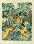 43. Lithographie auf Japan, aquarelliert, signiert, Karsch 112/a, 329 x 270 mm 1918<br><br>Eines von 25 Exemplaren.