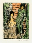 50. Lithographie, vom Knstler mit Aquarell und Farbkreiden berarbeitet,
signiert, Karsch 114/II b, 260 x 188 mm 1920-21
